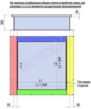 Люк для выхода на кровлю Экстремал, Оцинкованная сталь 600*600 Люк для выхода на кровлю Экстремал, Оцинкованная сталь 600*600