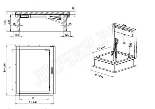 Люк для выхода на кровлю Оптимус 600*700 Люк для выхода на кровлю Оптимус 600*700