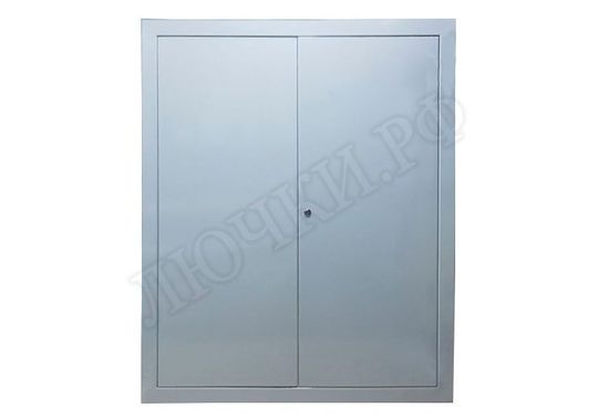 Люк сантехнический Элит усиленный 1 мм с замком 2 створки 1300*2000, RAL 9003 муар Люк сантехнический Элит усиленный 1 мм с замком 2 створки 1300*2000, RAL 9003 муар